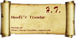 Hevér Tivadar névjegykártya