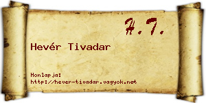 Hevér Tivadar névjegykártya